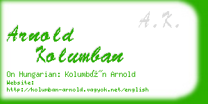 arnold kolumban business card